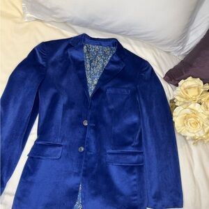 Isaac Mizrahi Royal Blue Velvet Blazer